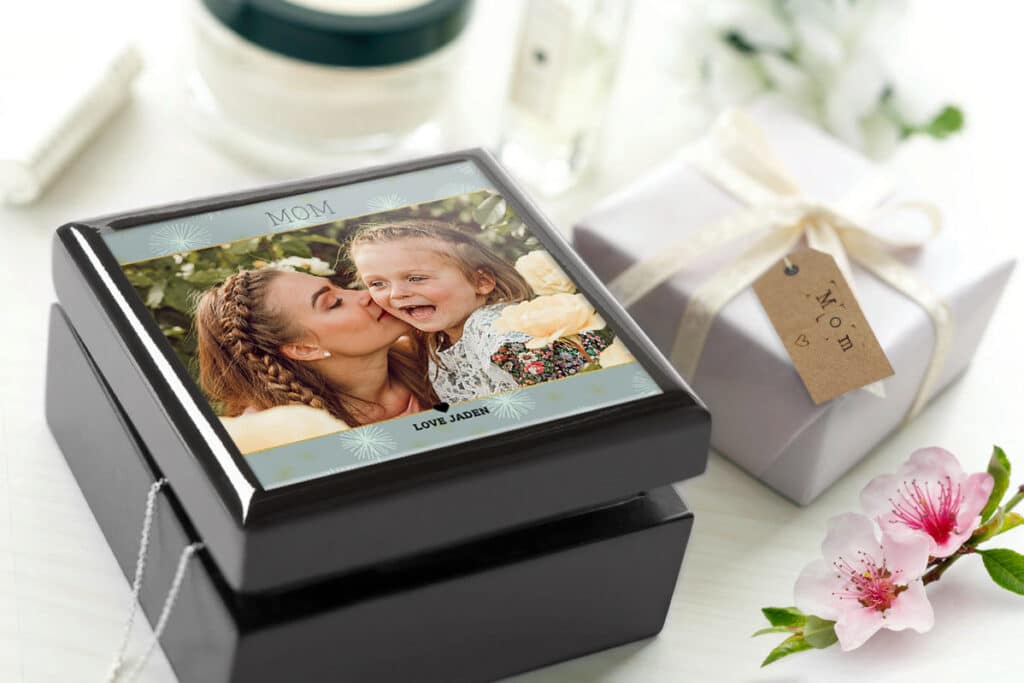 Treasured memories in a personalized keepsake box