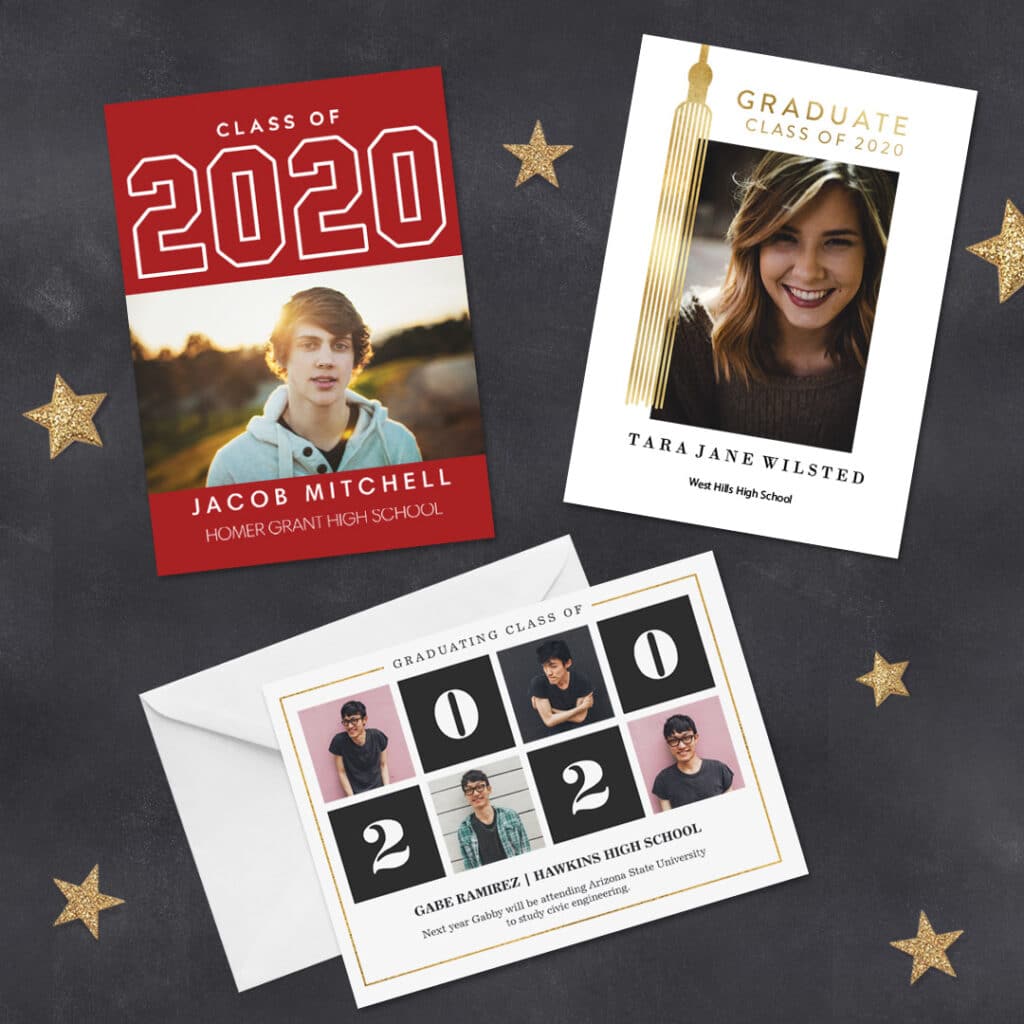 Choose from a variety of High School graduation announcement cards
