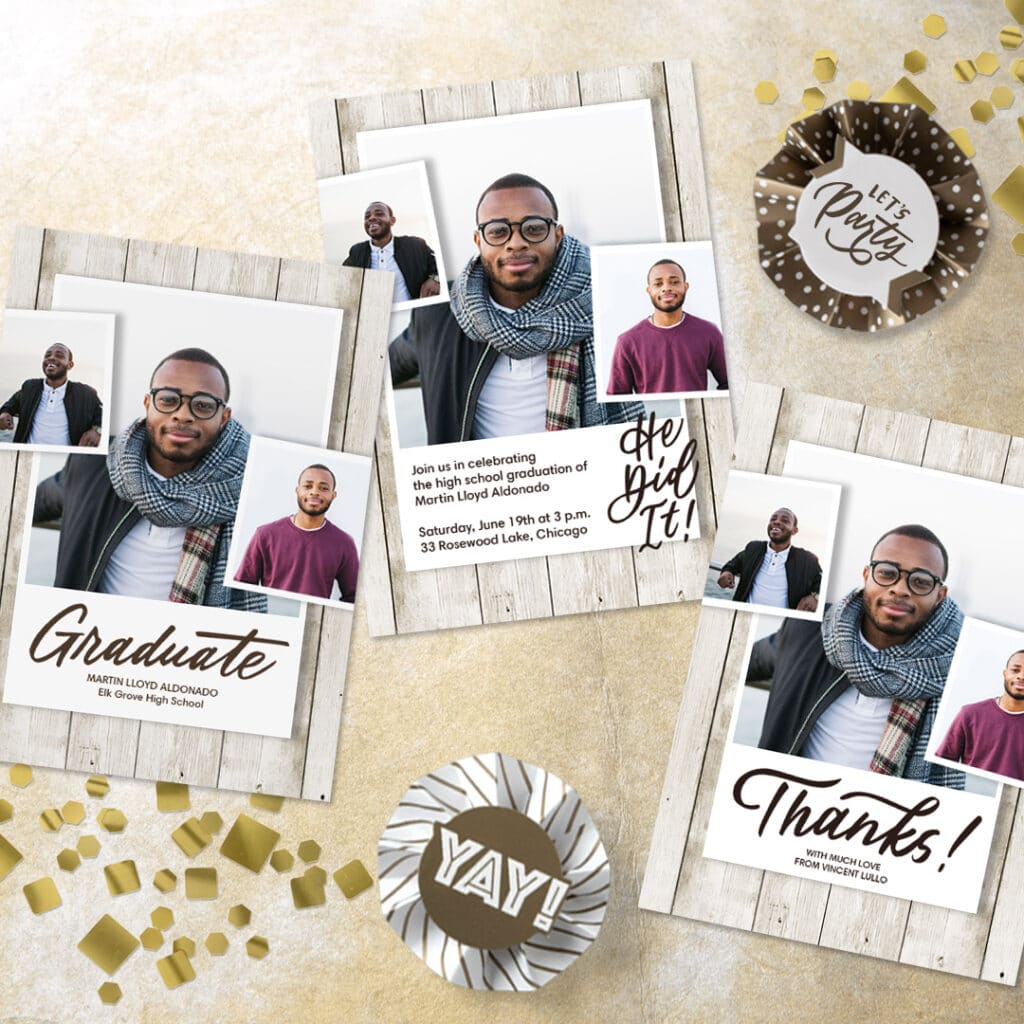 Snapfish have a wide range of matching Graduation card designs, from Announcements to Invites to Thank You's.