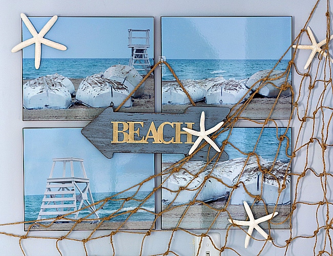 DIY beach vibes with fishnet decoration for your gallery wall