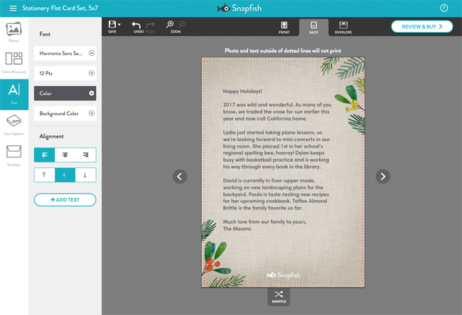 customize holiday cards with Snapfish