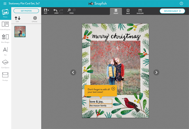 customize holiday cards with Snapfish