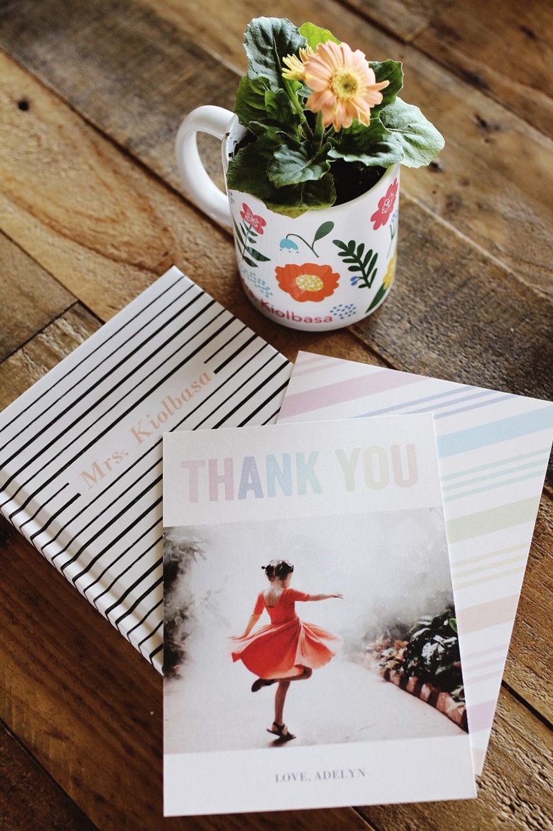 Customizable mug and thank you cards