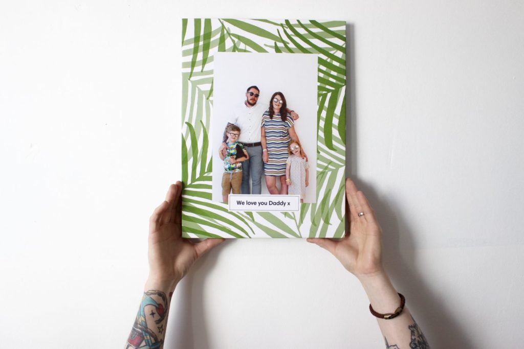 A custom canvas print with picture of  a family 