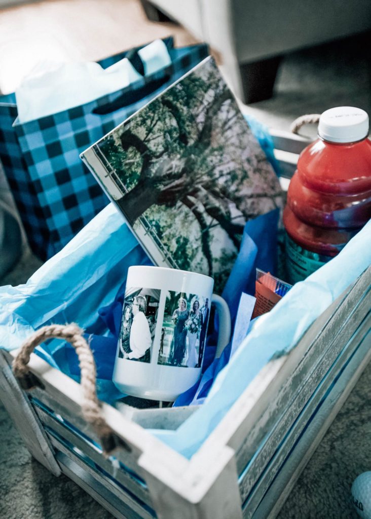 A basket of gifts for father's day