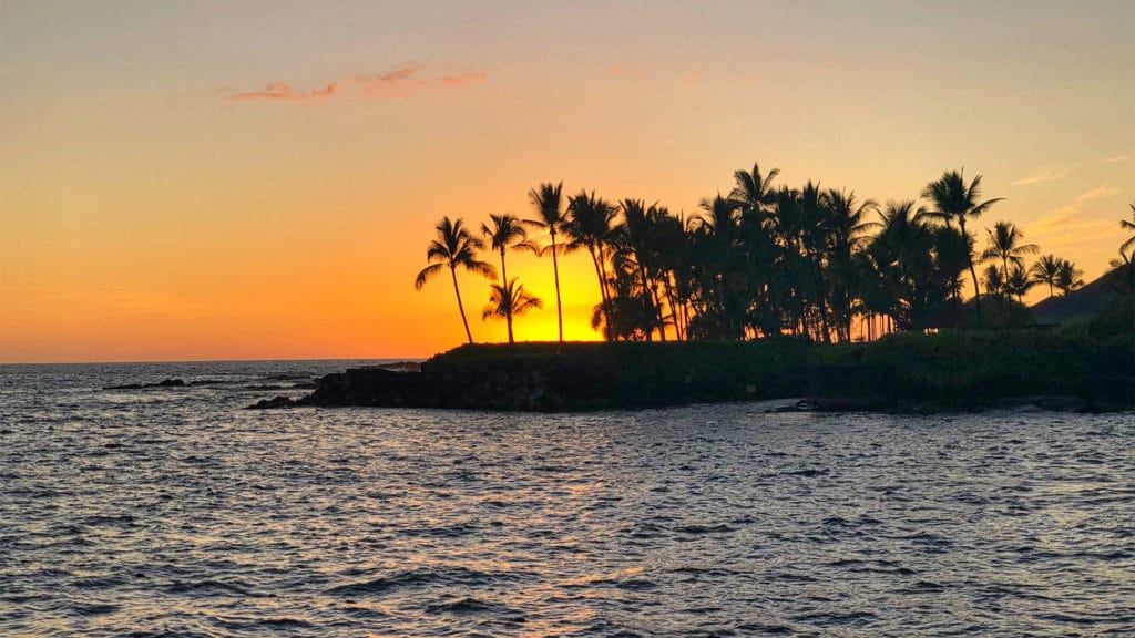 A photo of a stunning sunset in Hawaii
