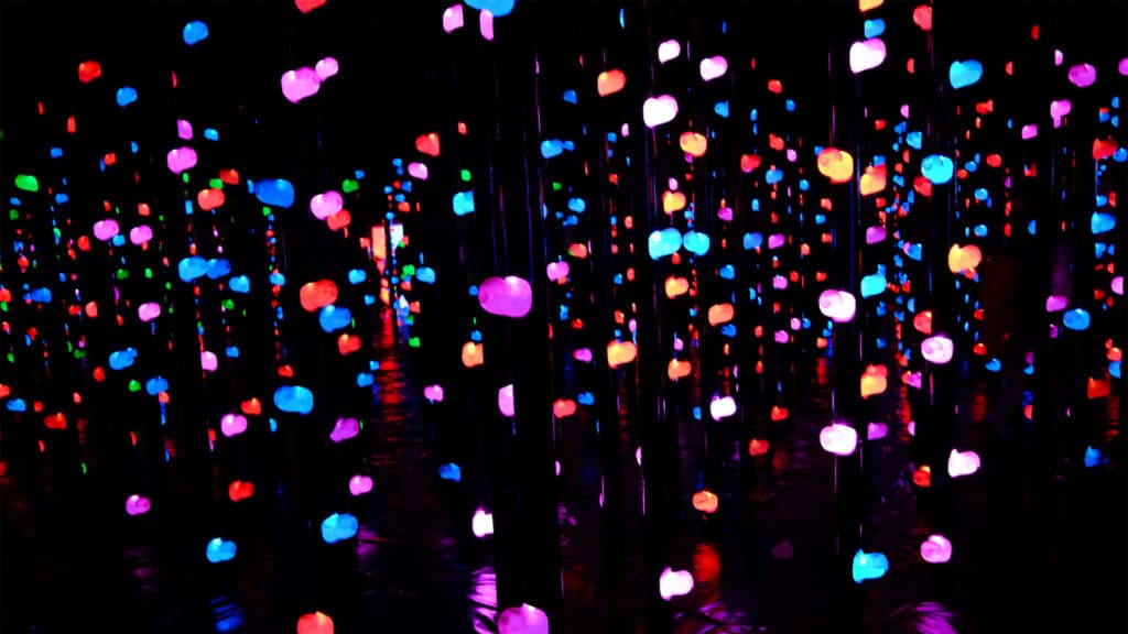 A photo of multi-coloured lights