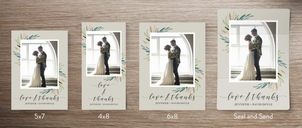 Choose froma variery of personalized card size and format options