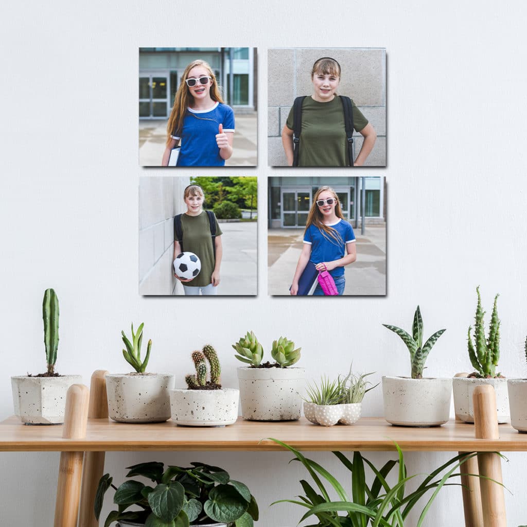 Photo tiles featuring smiling student pictures