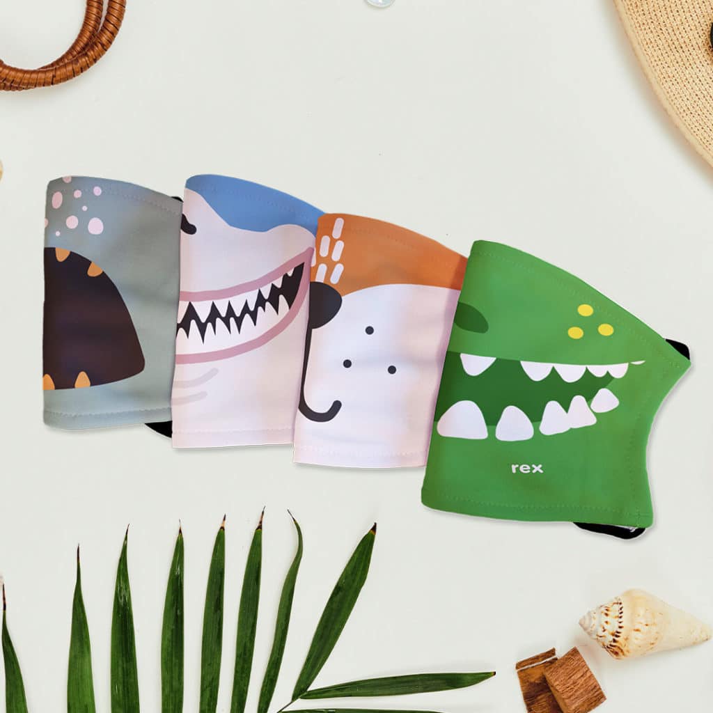 Face masks featuring animal designs