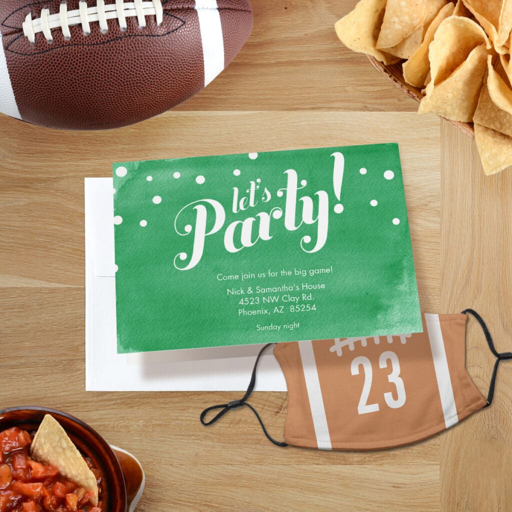 Custom invitations for a Superbowl party
