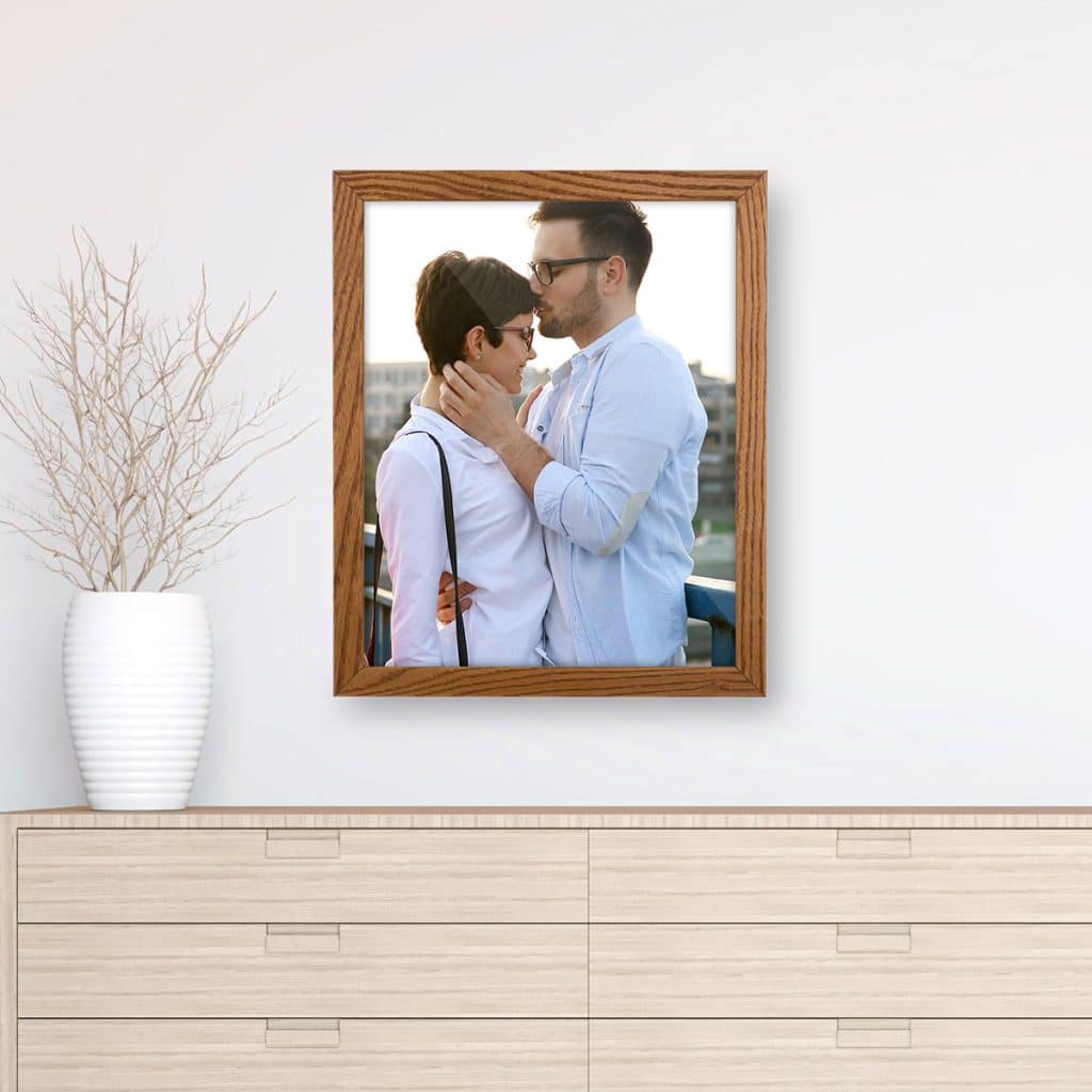 Large framed print showing a sweet couples' moment