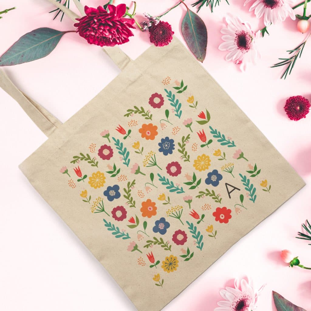 Everyday Canvas Tote bag featuring Folk Floral design
