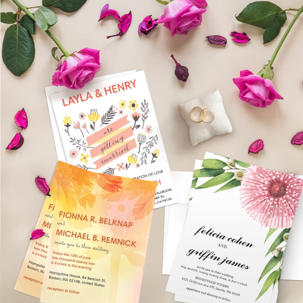 spring/summer wedding invites