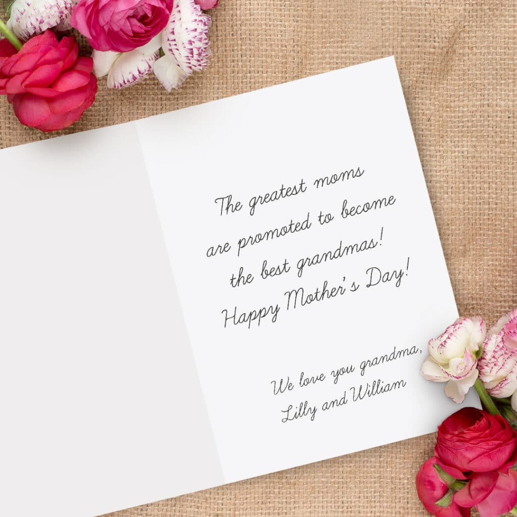 customize a special mothers day card with photos to give to grandma