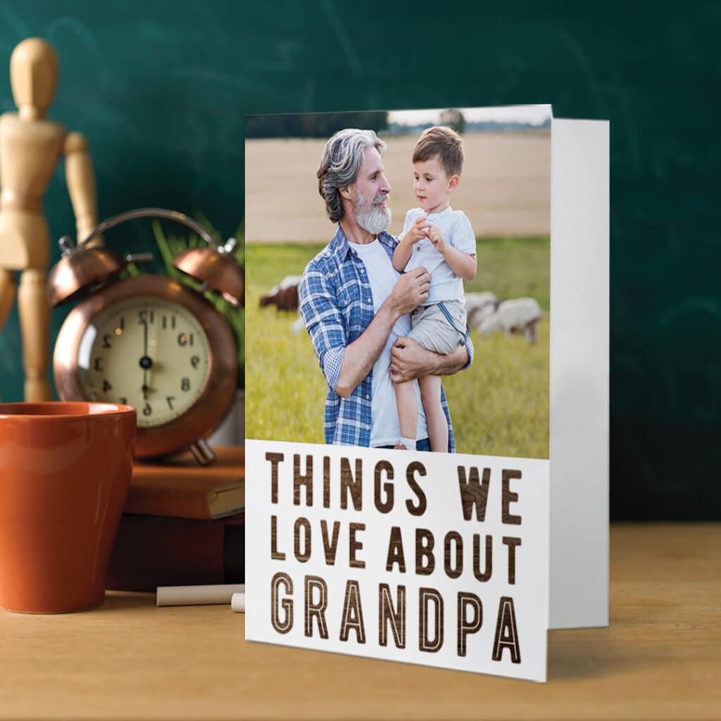 Things we love about Grandpa photo Father's Day card