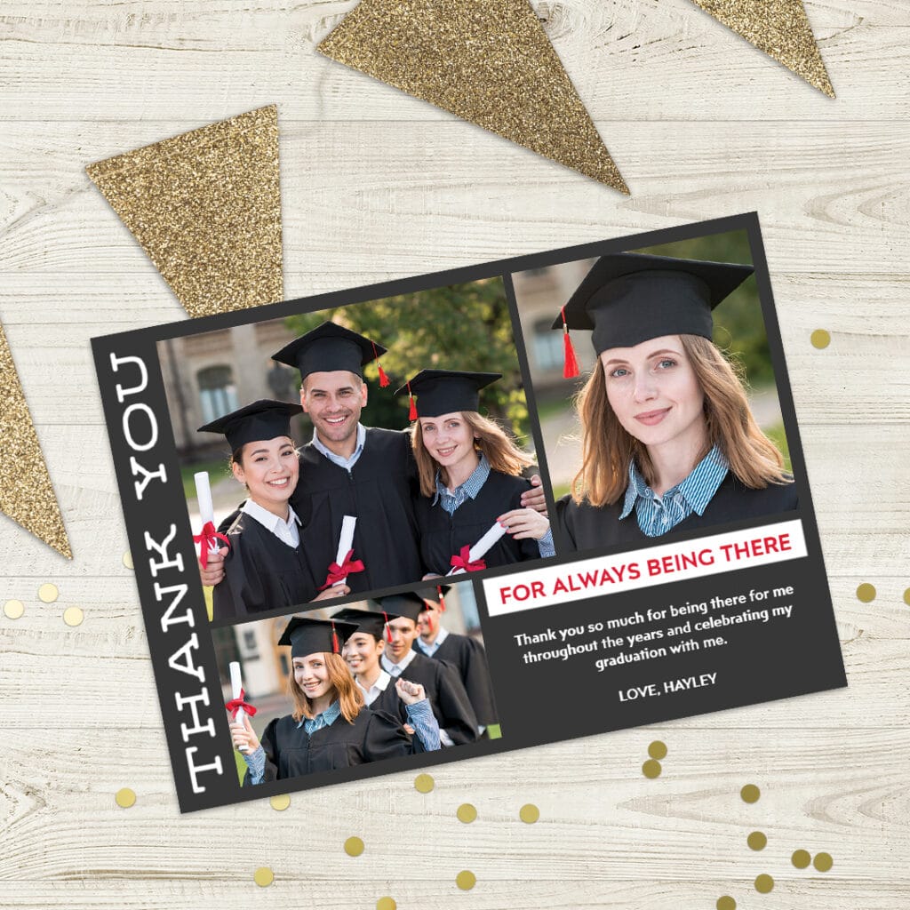 Graduation thank you flat cards