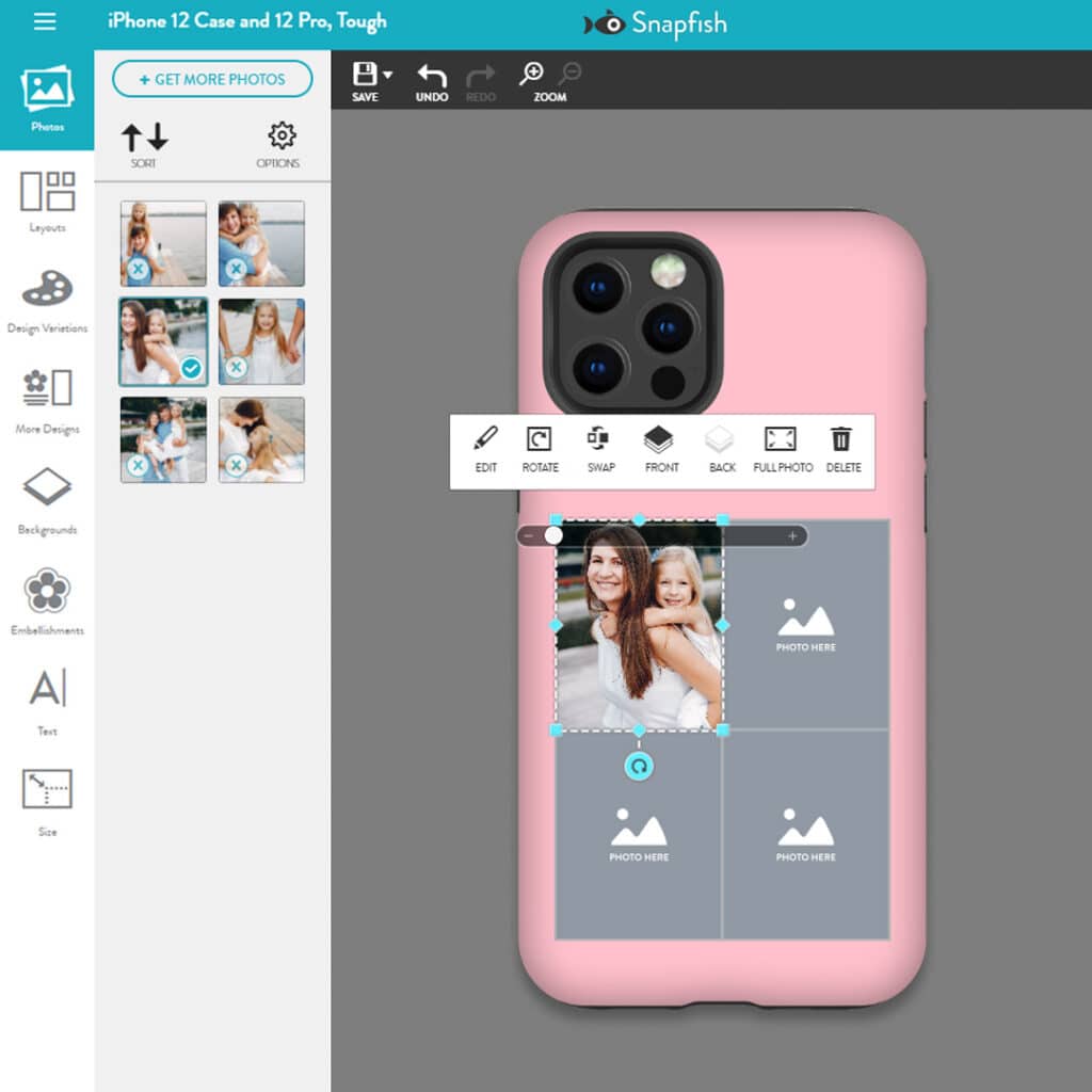 Drag and drop your pictures into our easy to use collage layouts.