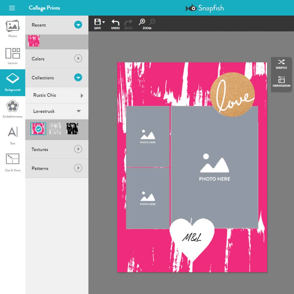 The Snapfish collage picture editor makes it easy to create professional quality collage designs