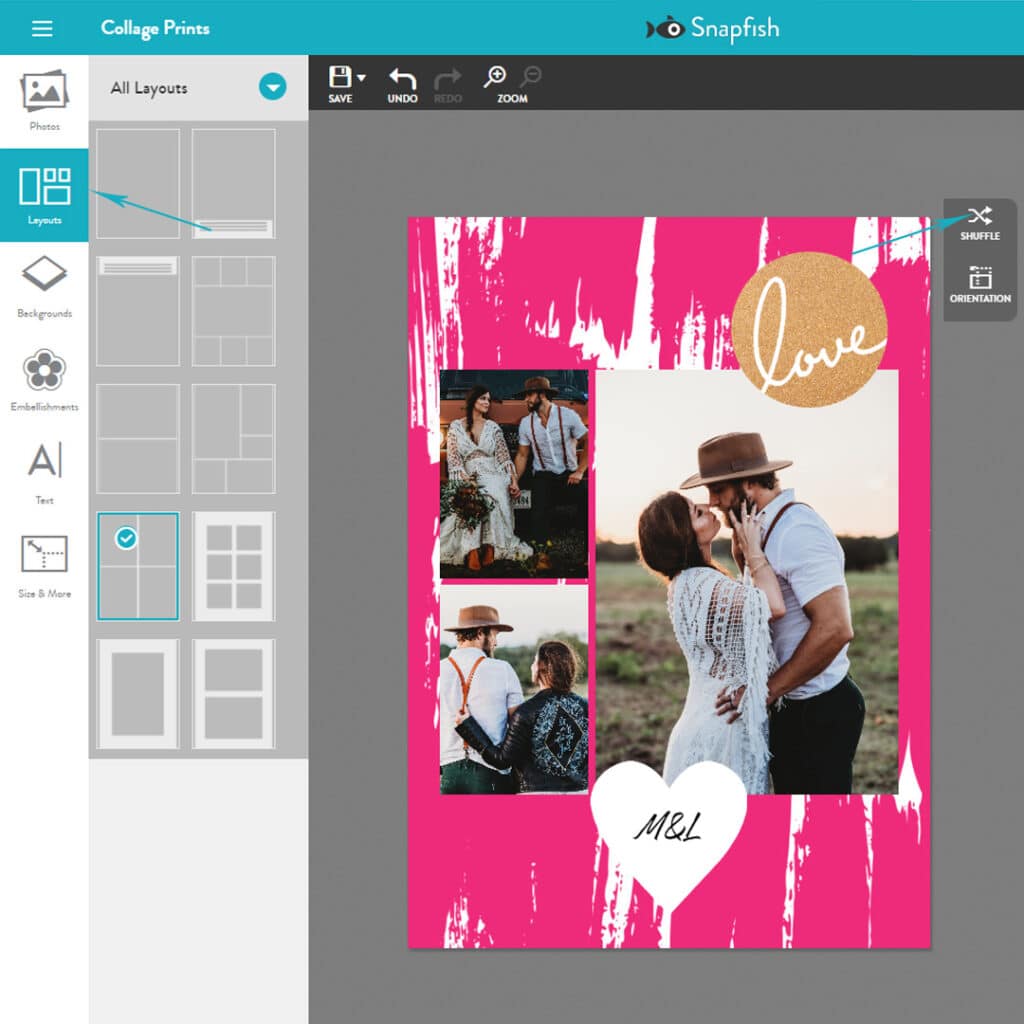 In just a few clicks, create stunning collage picture layouts and designs for your home decor and gifts