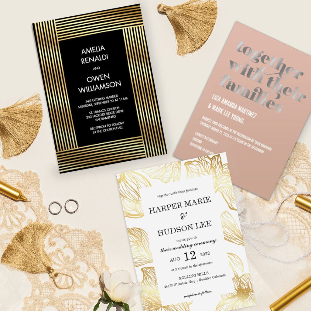 foil wedding cards