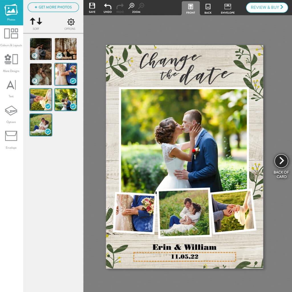 Add Photos To Personalize Your Wedding Card