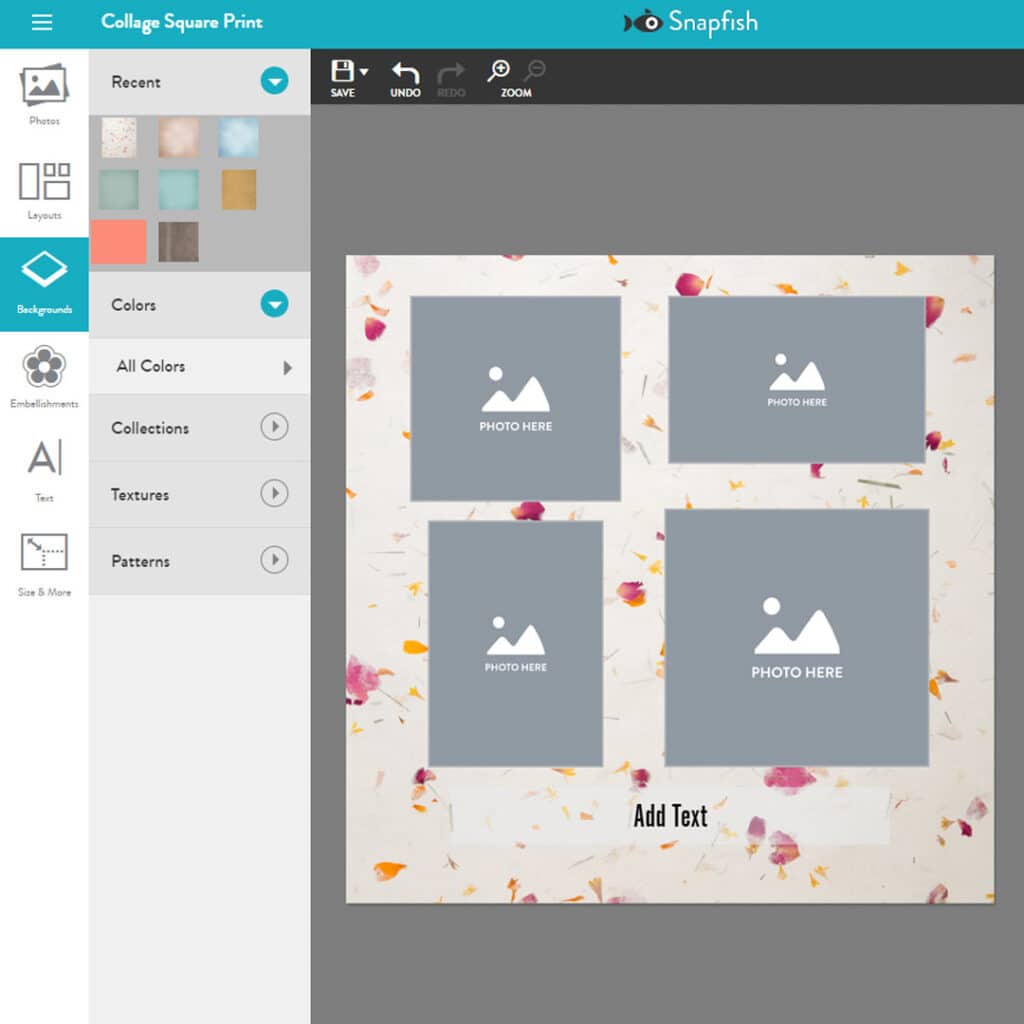 Collage photo prints layout builder