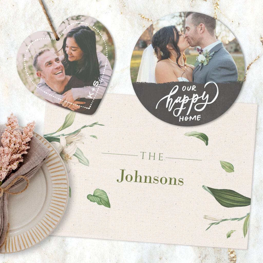 add personalized pictures to your placemats for house warming gifts