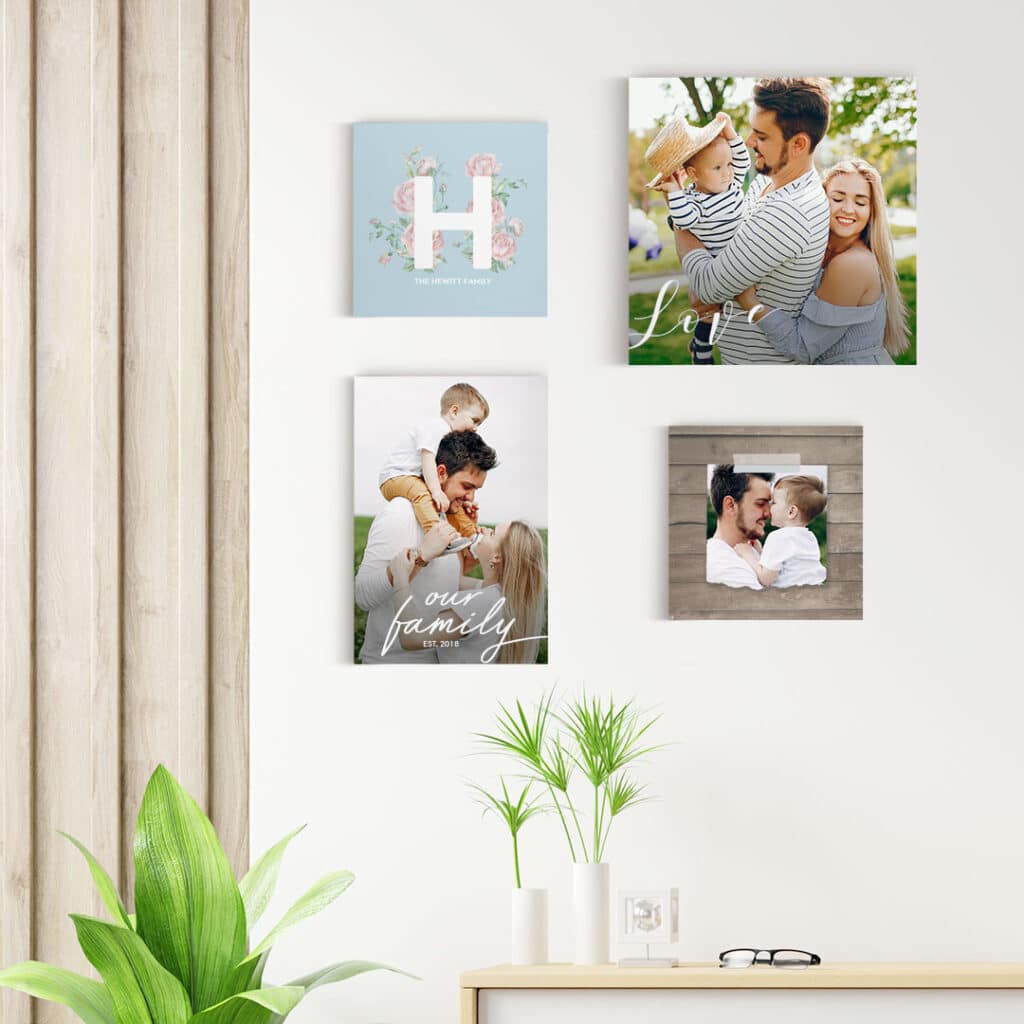 Create different sized photo tile designs which show beautiful memories