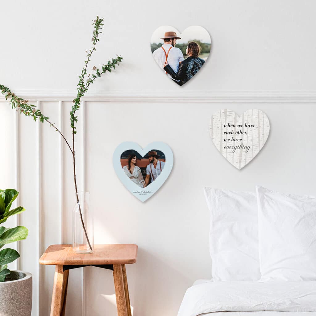 heart shaped tiles can be used to show a beautiful union that can be hung in the bedroom