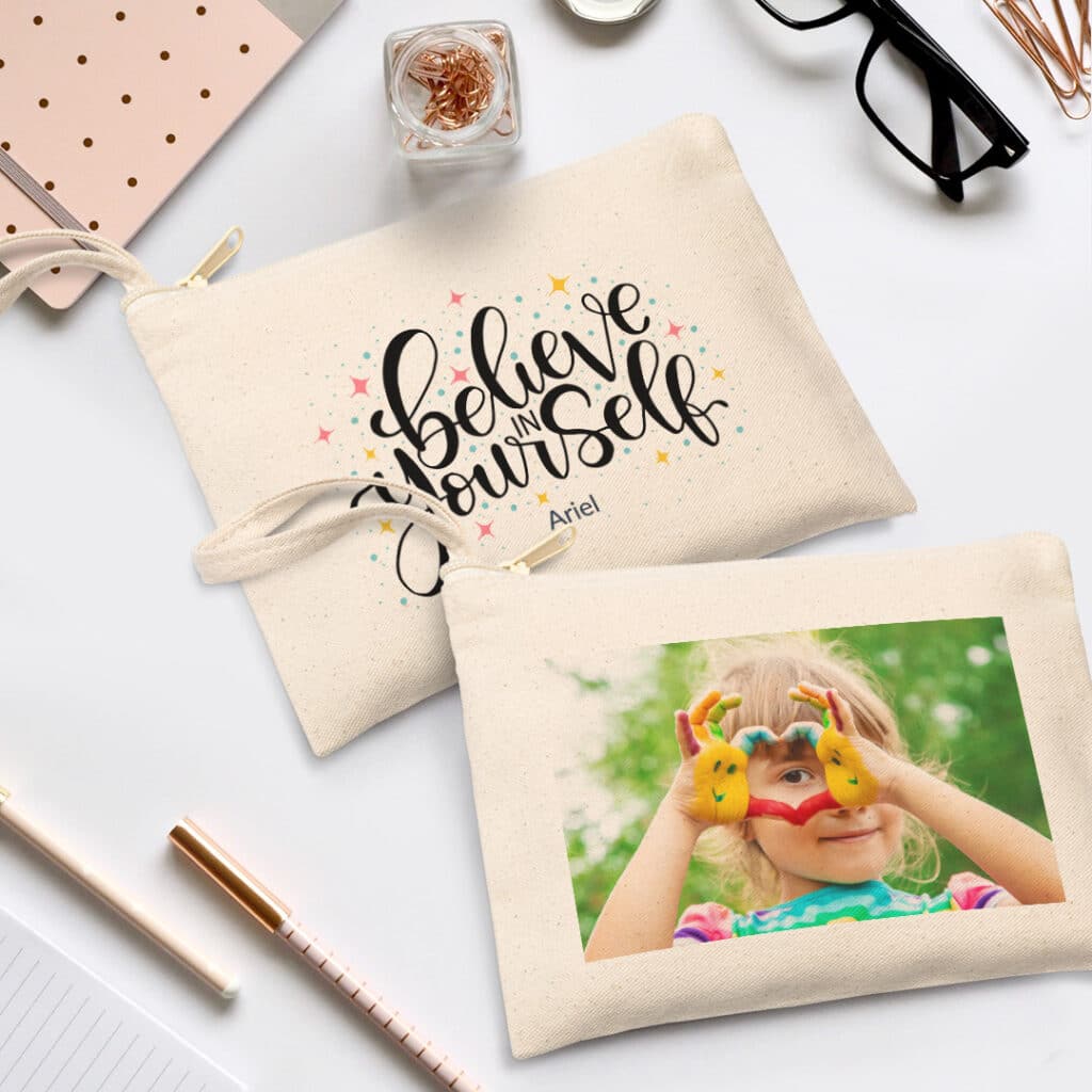 Canvas Pouch customized with photos and text