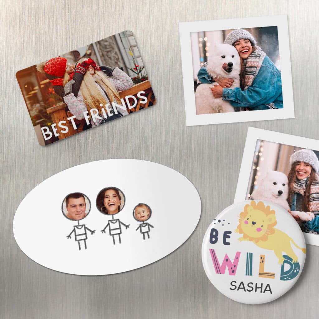 Customized Car Magnets, Round Magnets, Magnetic Mini Prints + Photo Booth Strip Magnets