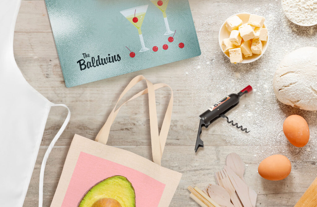 Create custom gifts for those budding chefs - personalized cutting boards, customized corkscrew magnets and cute tote bags printed with pictures for those foodie shopping trips will be appreciated this Christmas