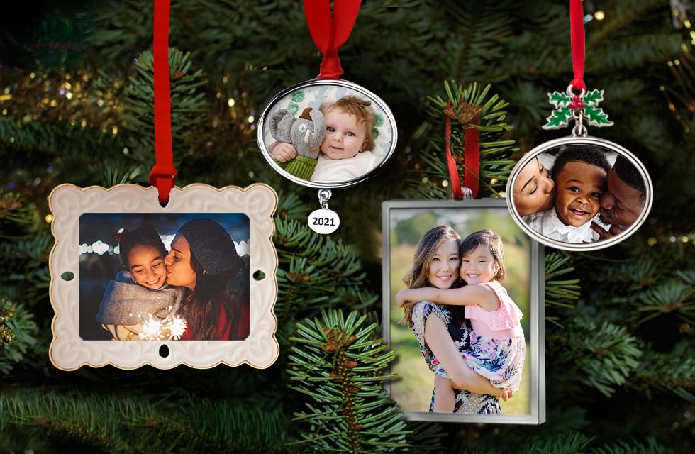 Customize Christmas tree ornaments with family photos