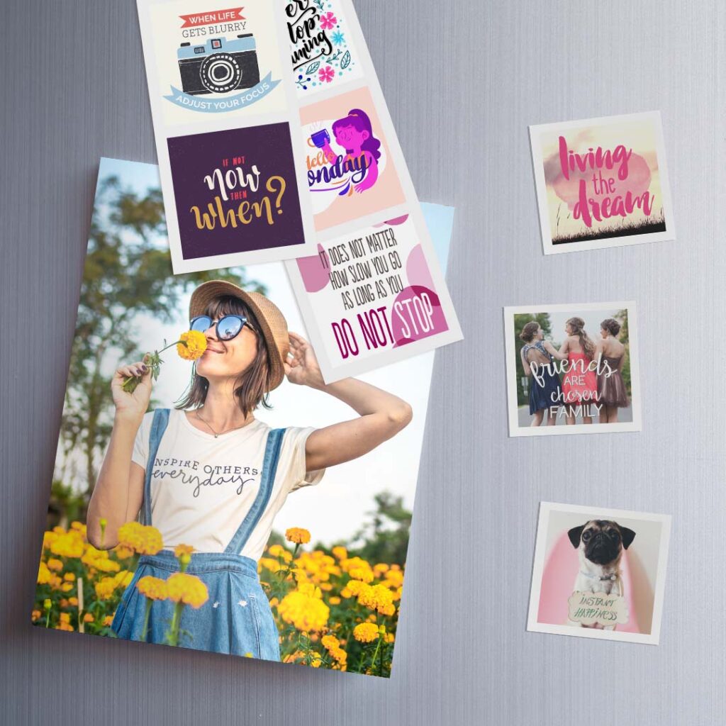 Print inspirational quotes on photo magnets to stay on track