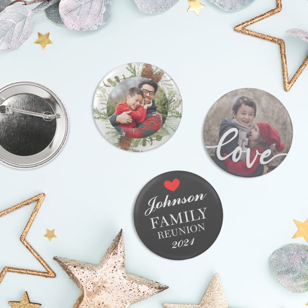 Fun ideas for customizing button badge pins with Snapfish
