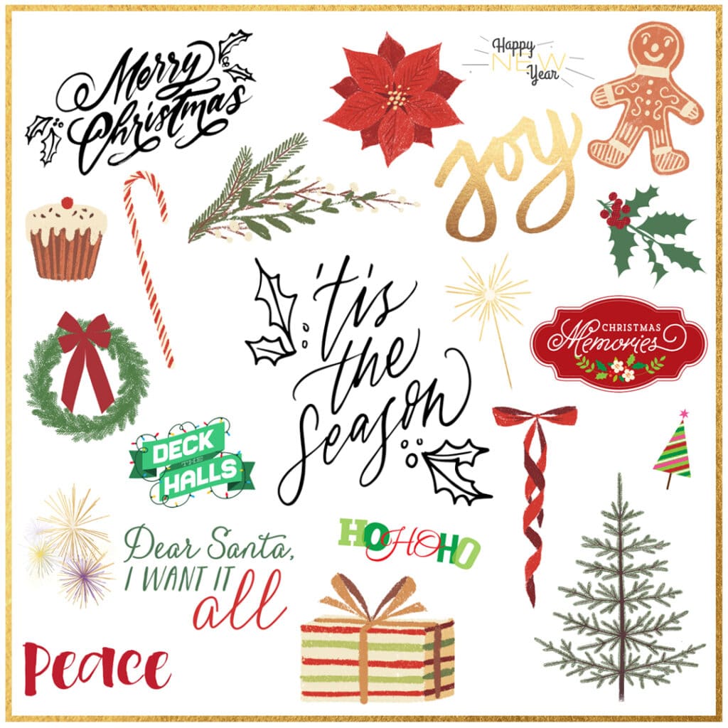Cute holiday embellishments to customize your Snapfish apparel