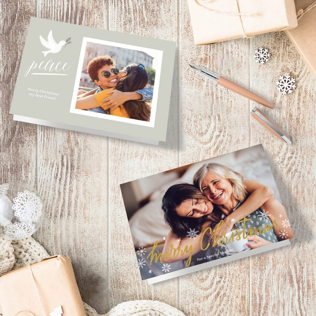 Add photos to Xmas cards to make them more personal