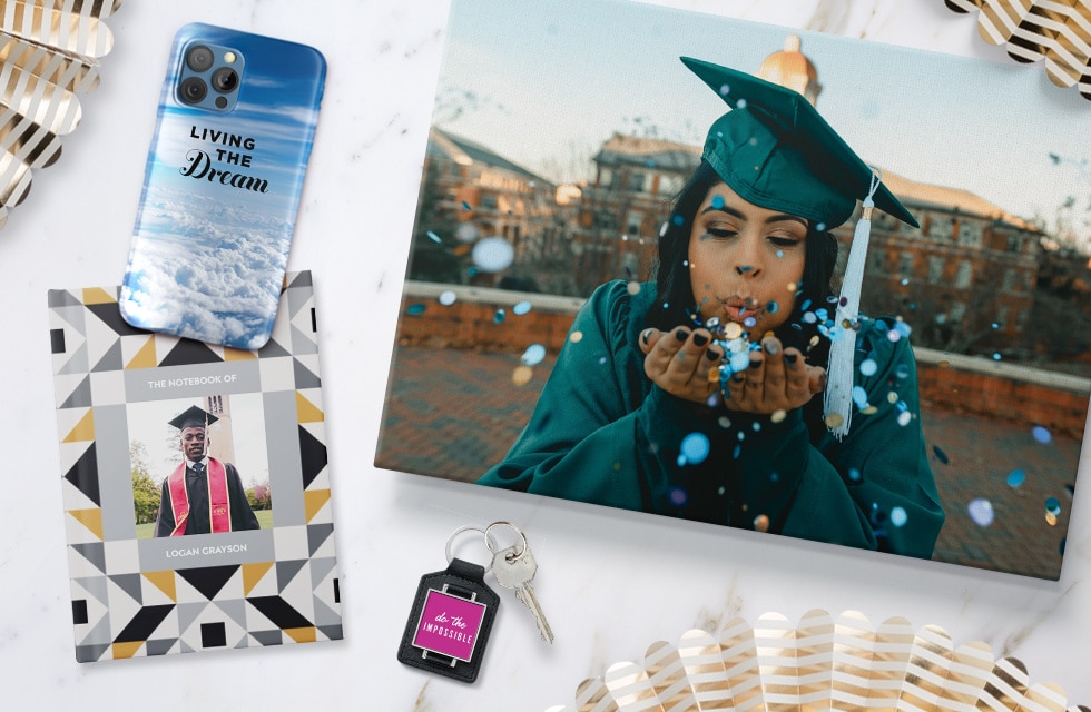 Create affordable custom graduation gifts in minutes with Snapfish