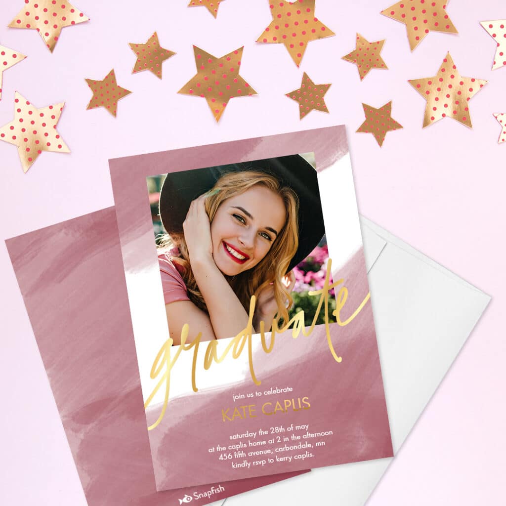 Celebrate Your Grad With Watercolor Graduate Embossed Foil Card