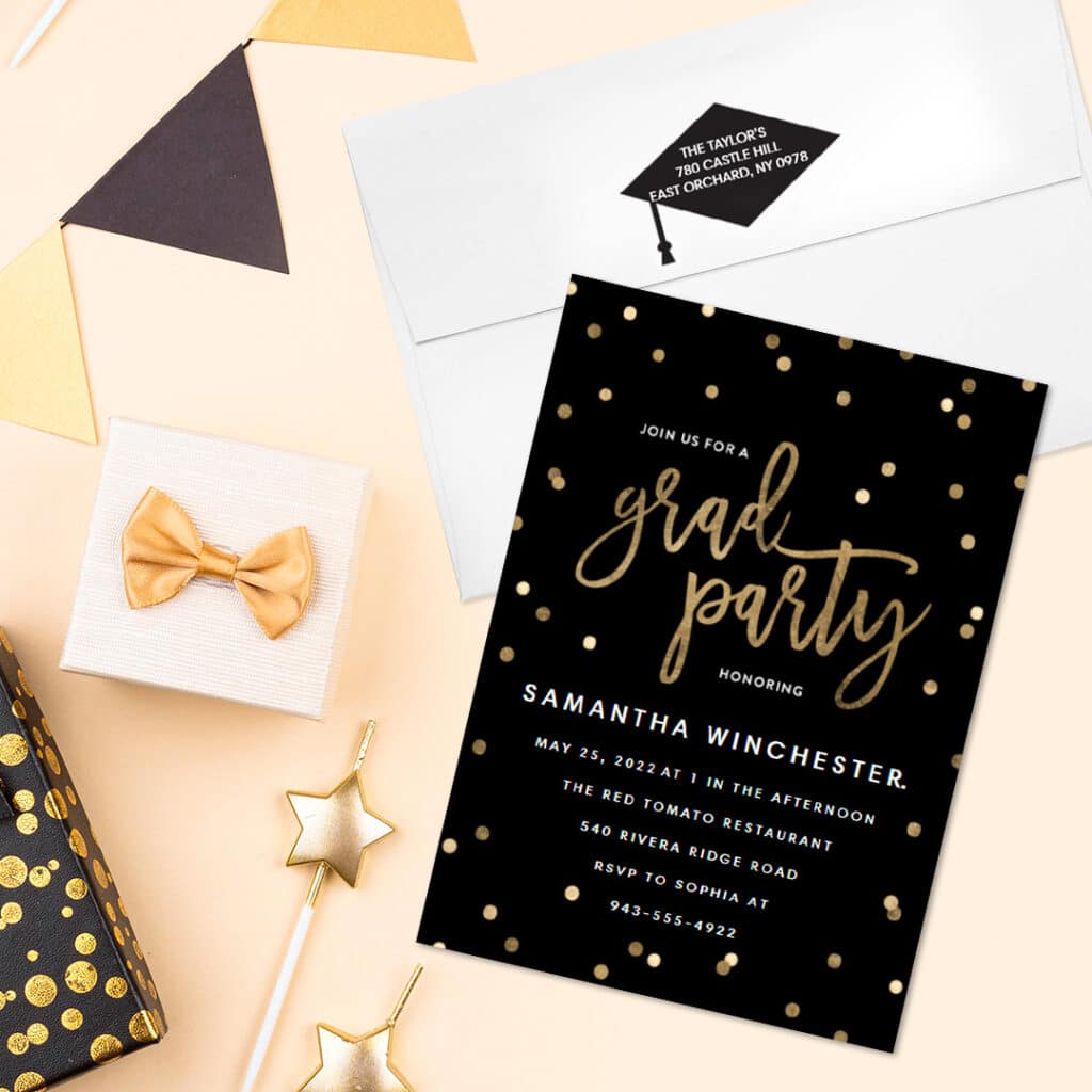 Celebrate Your Grad With Grad Party Gold Confetti