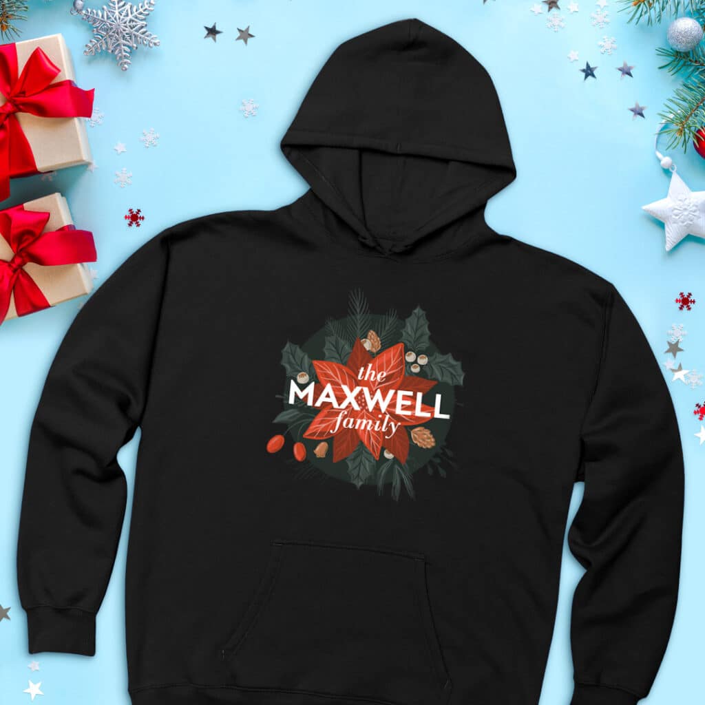 Family Poinsettia Hooded Sweatshirt