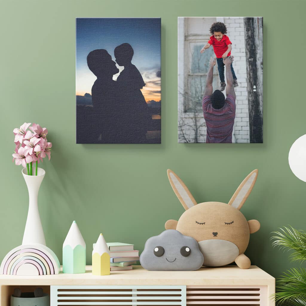 Portrait canvas, printed with your photos using Snapfish easy to use design tools