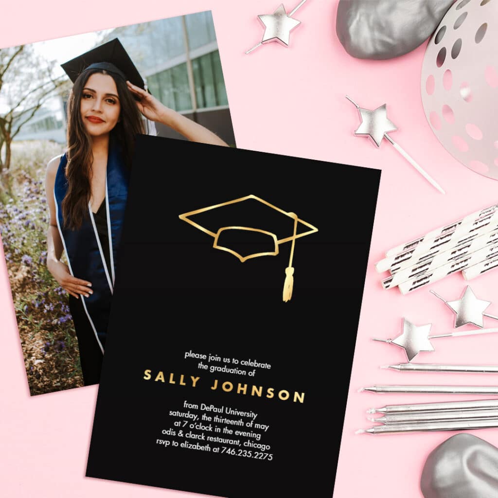 Celebrate Your Grad With Cool Hat Embossed Foil Card