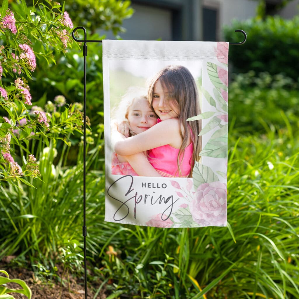 Create On-Trend Gifts With Snapfish like this Floral Inspired Garden Flag