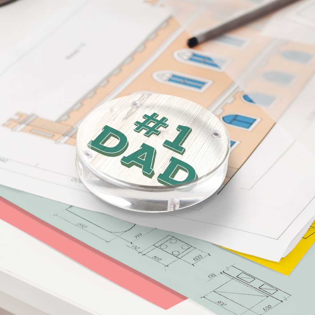 Create affordable, custom Father's Day Gifts on Snapfish like a personalized Acrylic Photo Paperweight