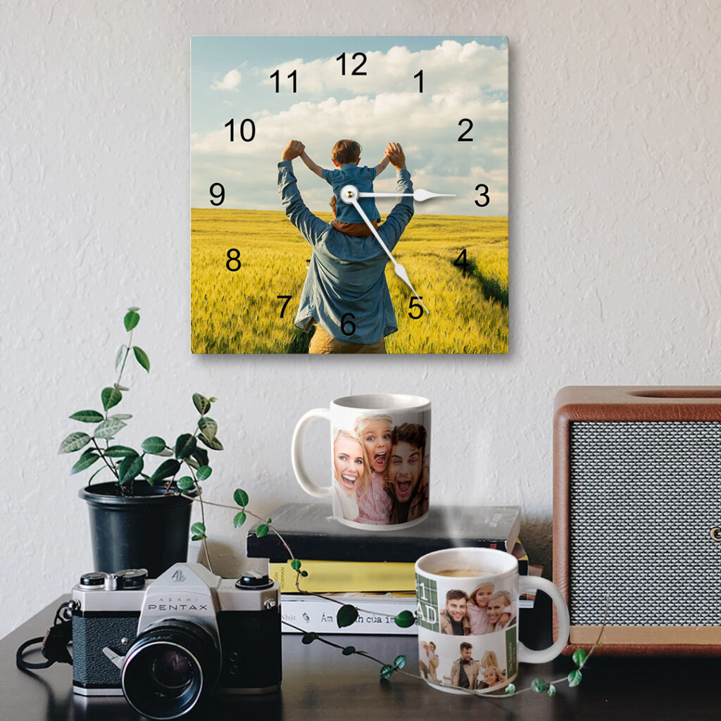 Create affordable, custom Father's Day Gifts on Snapfish like a personalized wall clocks and mugs