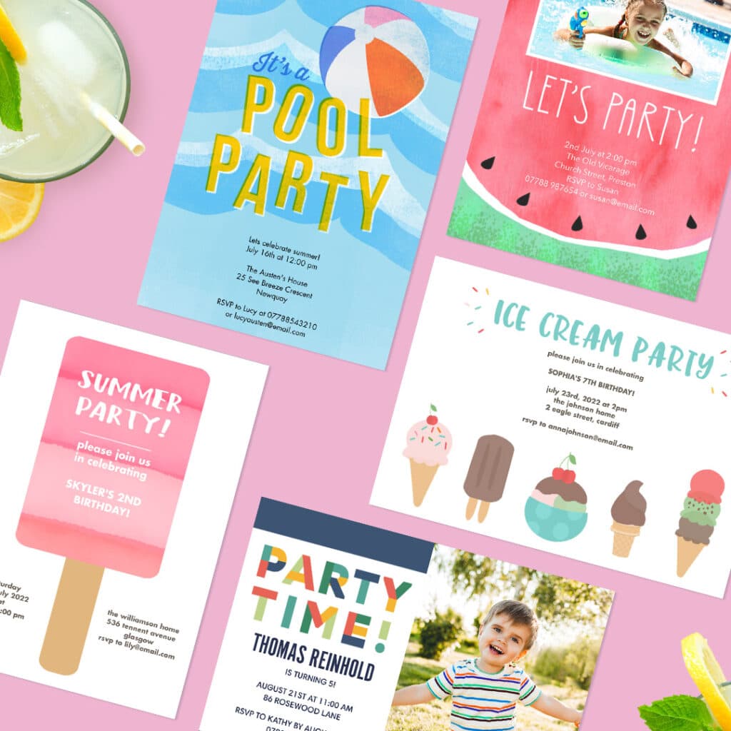 Stylish Summer Party Invitations