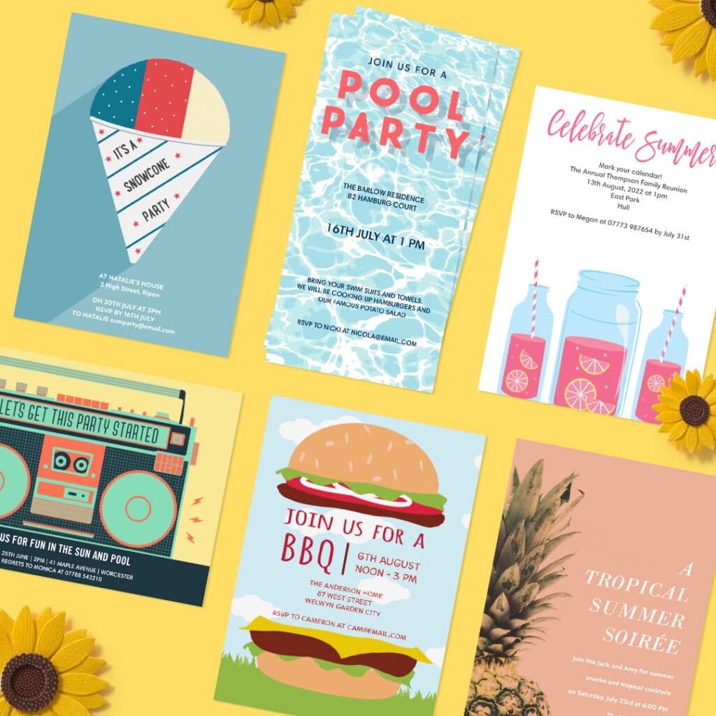 Stylish Summer Party Invitations